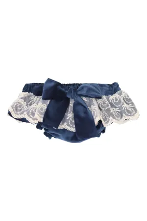 "Margot" Midnight Blue Velvet Lace Bloomers