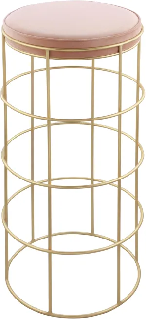Rebar Pink Velvet Bar Stool