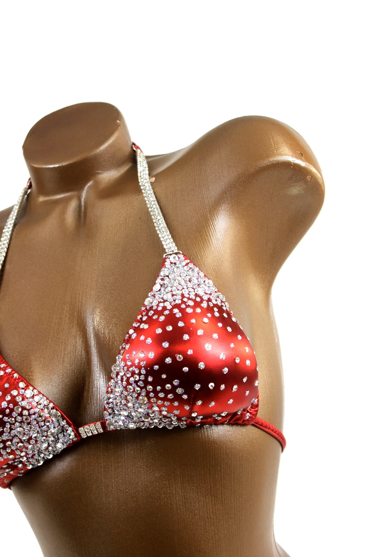 Red Crystal Corners Bikini Suit