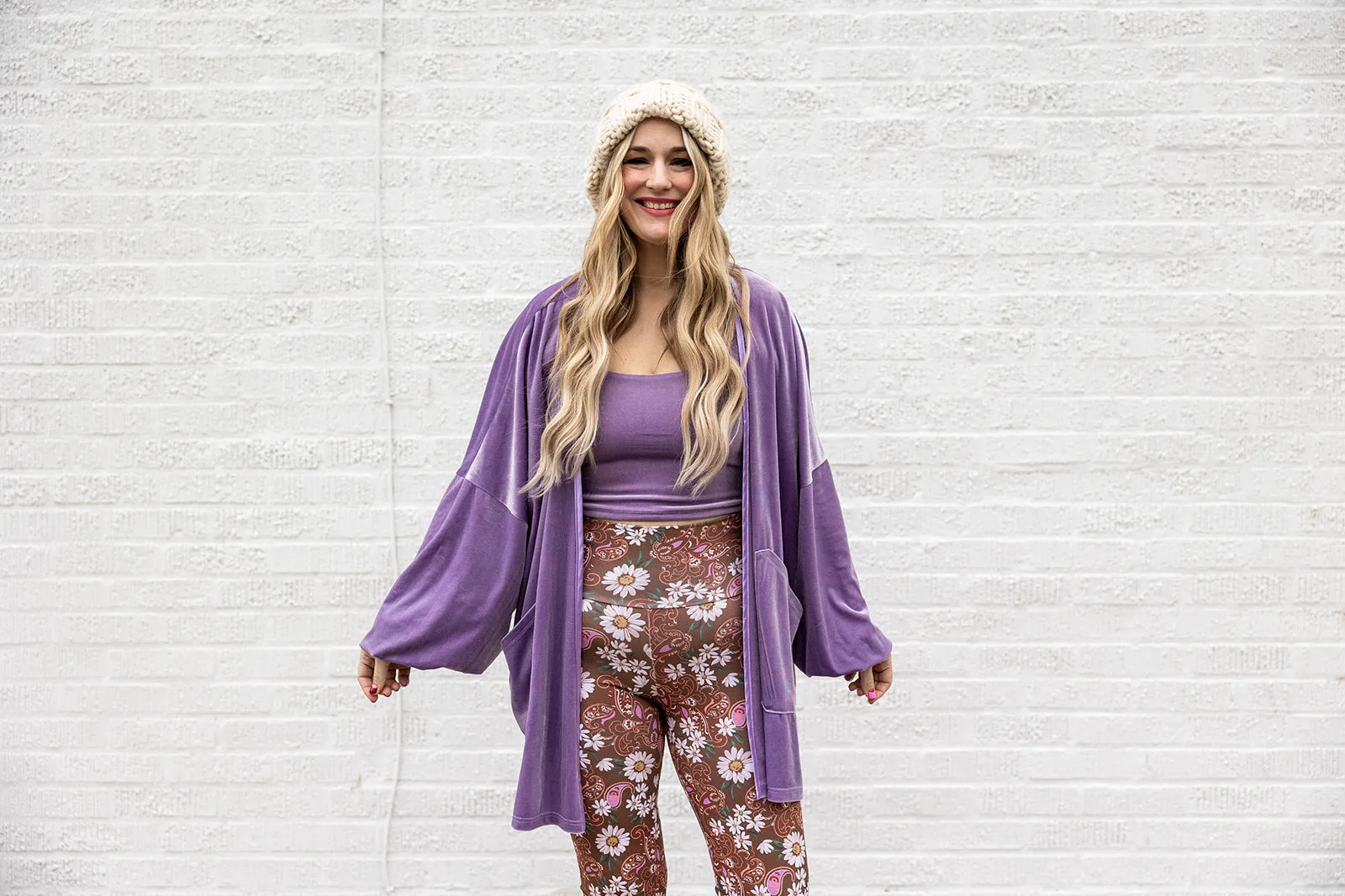 remi velvet cardi in lilac