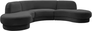 Rosa Grey Velvet 3pc. Sectional (3 Boxes)