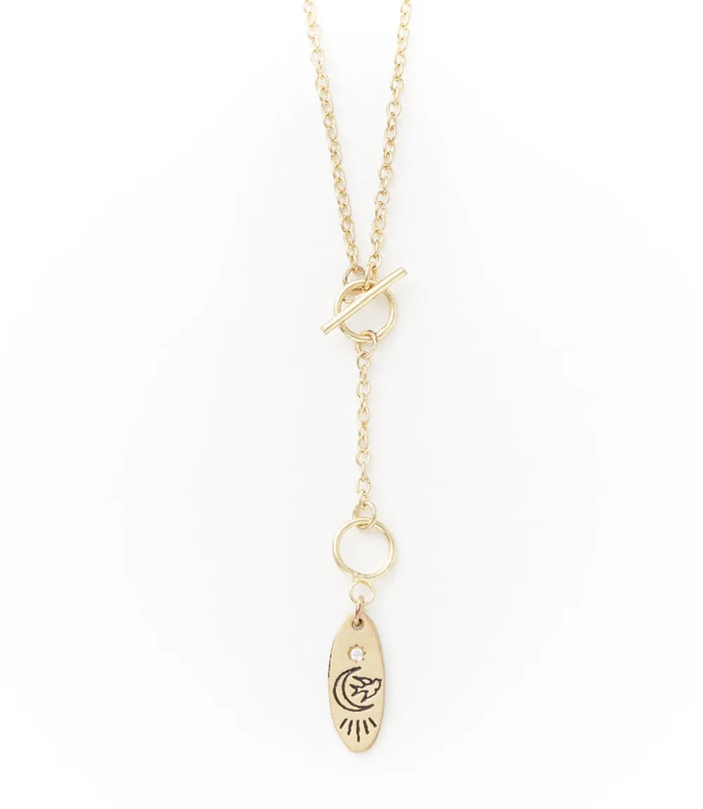 Ruchi Bird Charm Gold Dainty Drop Lariat Necklace