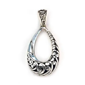 Samuel B. Sterling Silver Mother-of-Pearl Open Pear-Shaped Pendant (91669)