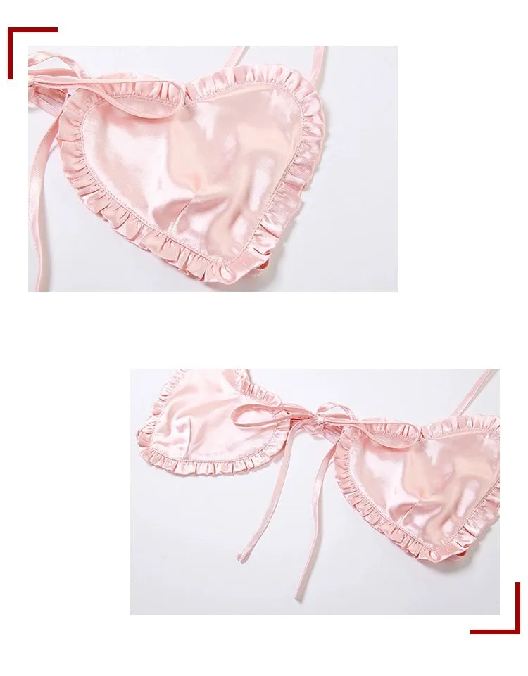 Satin Silk Skin-Soft Bra Heart Shape, Best Gift for Her