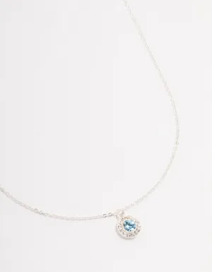 Silver Halo Czech Crystal  Necklace