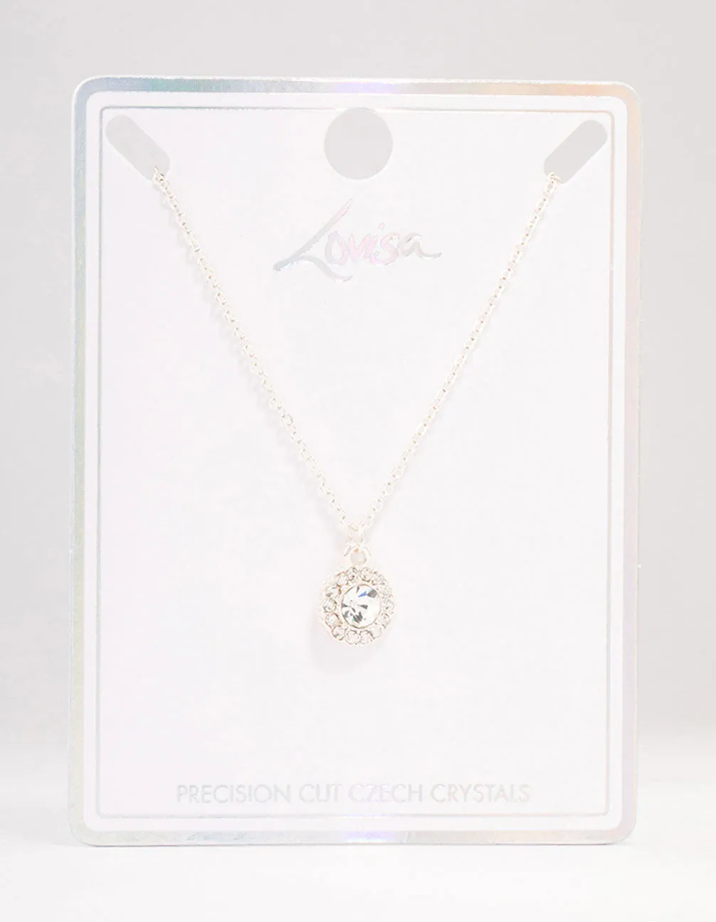 Silver Halo Czech Crystal Necklace