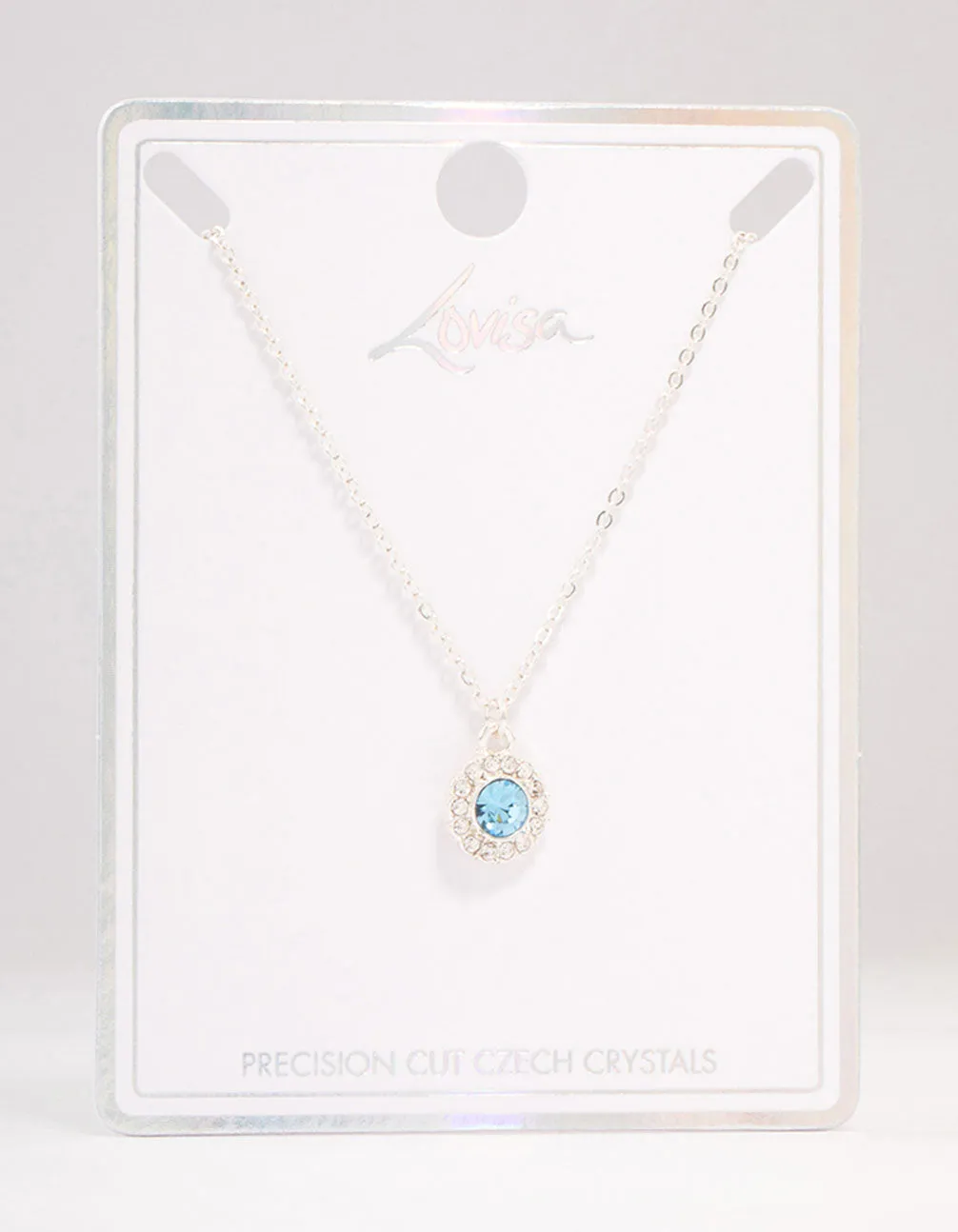 Silver Halo Czech Crystal  Necklace
