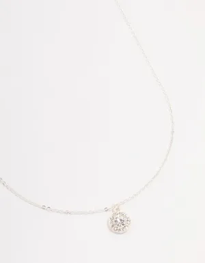 Silver Halo Czech Crystal Necklace