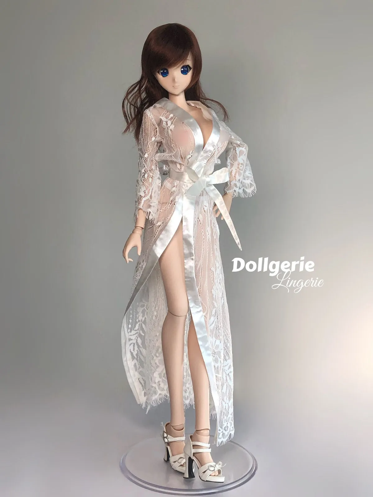 Silver white lace long robe for Smartdoll /DD3 / DDdy/ AP/  SD13