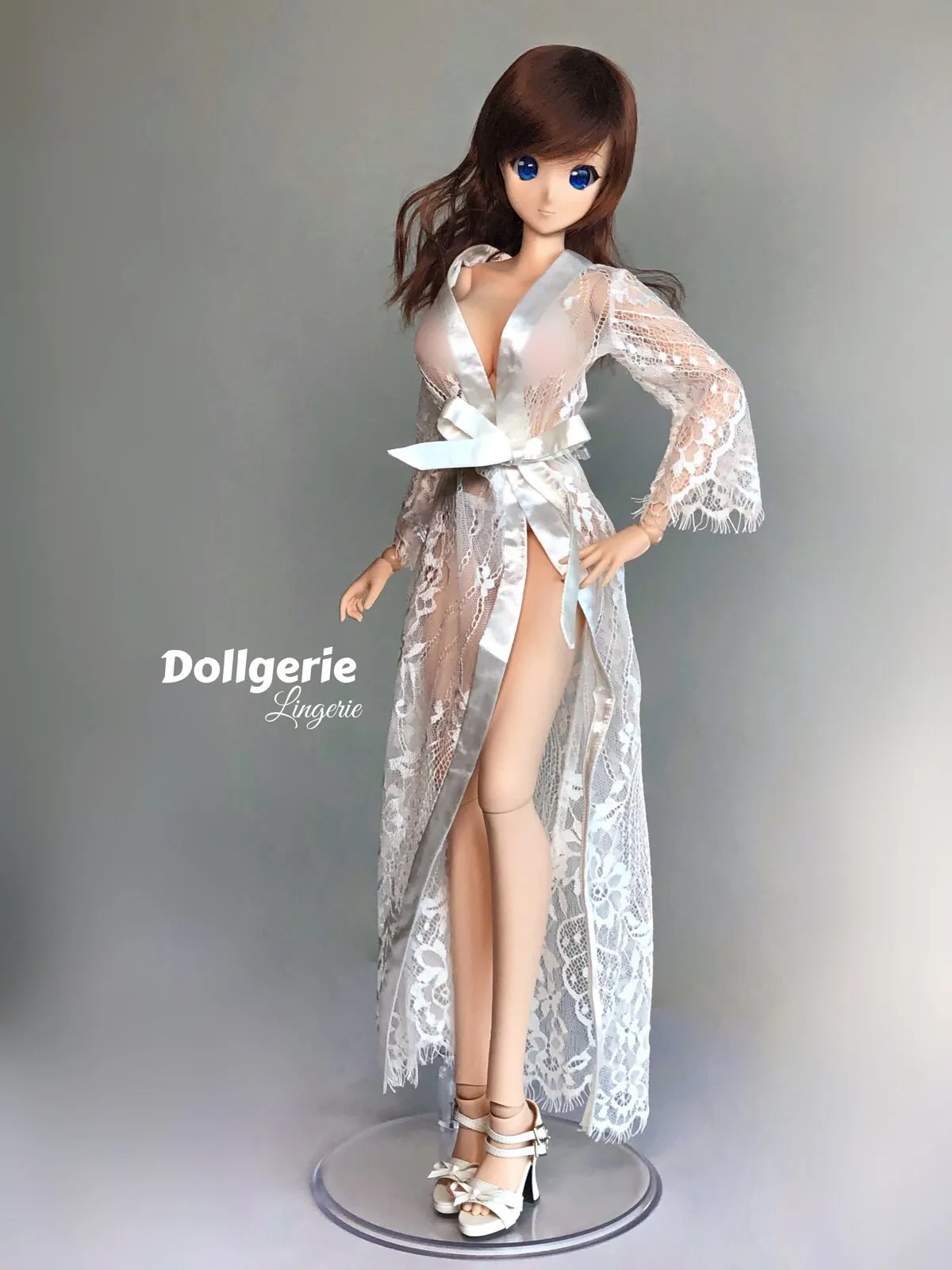 Silver white lace long robe for Smartdoll /DD3 / DDdy/ AP/  SD13