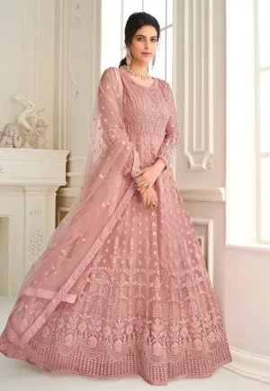 Soft Pink Embroidered Wedding Anarkali Suit