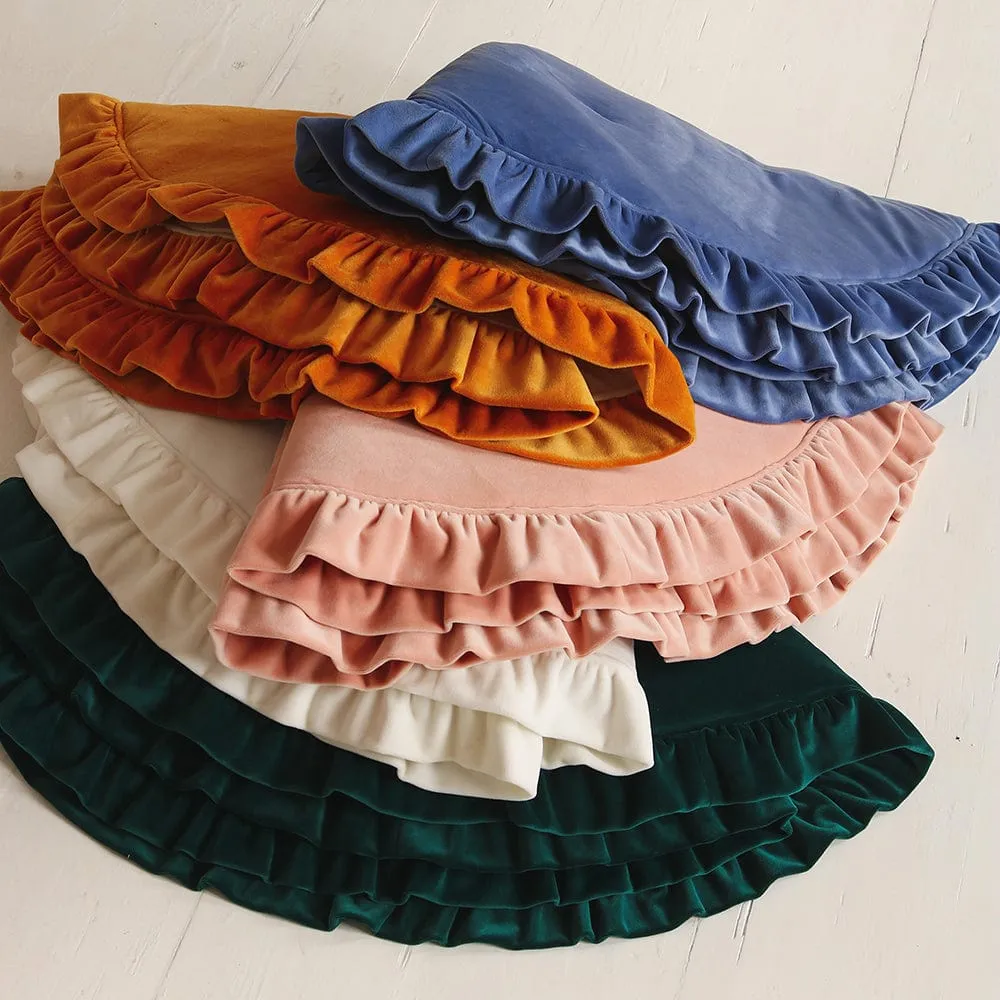 Soft Velvet Mat With Frill - Apricot