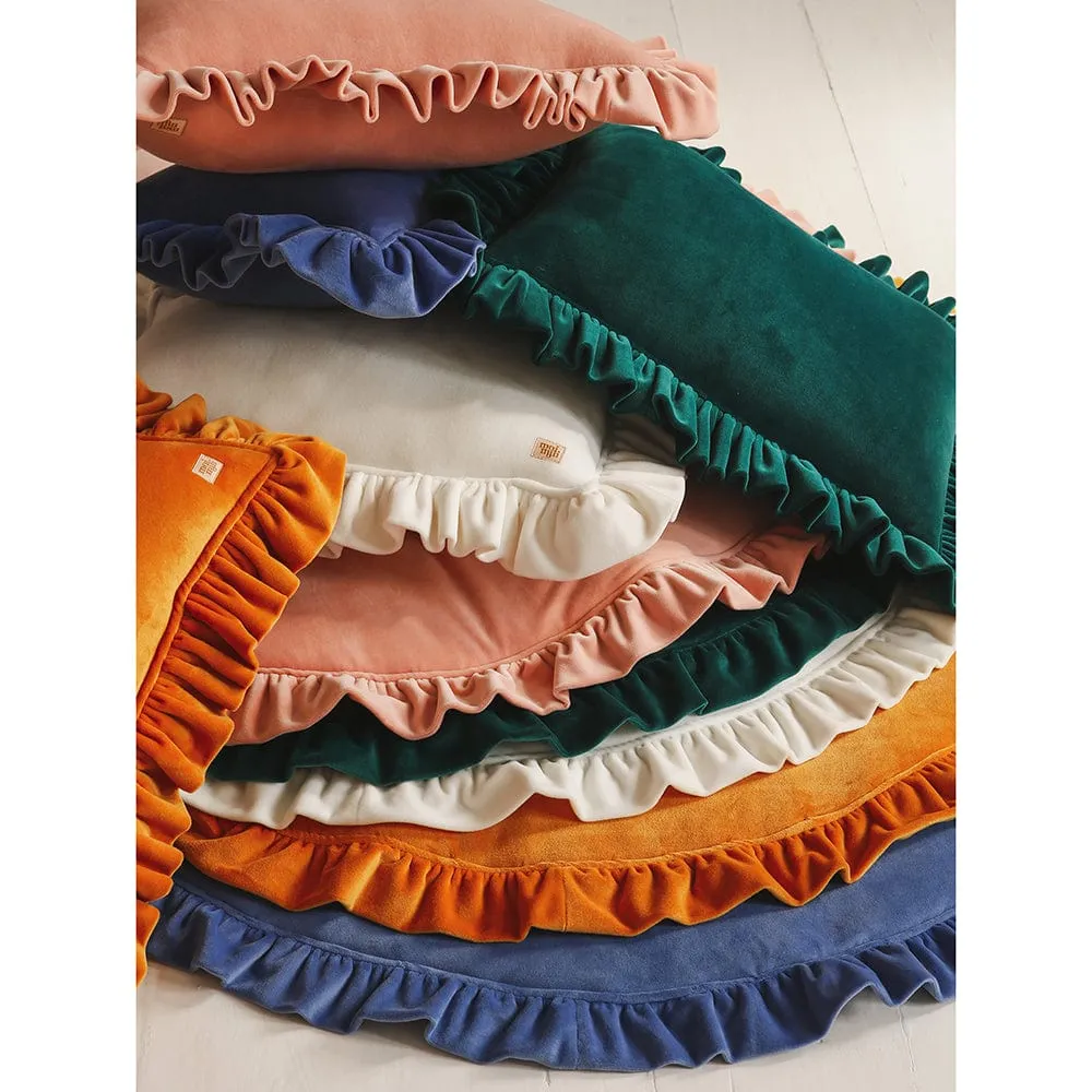 Soft Velvet Mat With Frill - Apricot