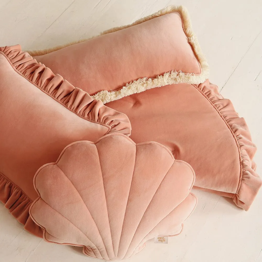 Soft Velvet Mat With Frill - Apricot