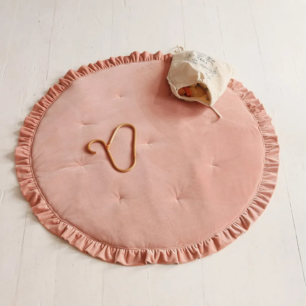 Soft Velvet Mat With Frill - Apricot
