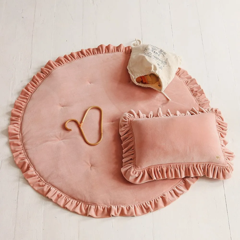 Soft Velvet Mat With Frill - Apricot