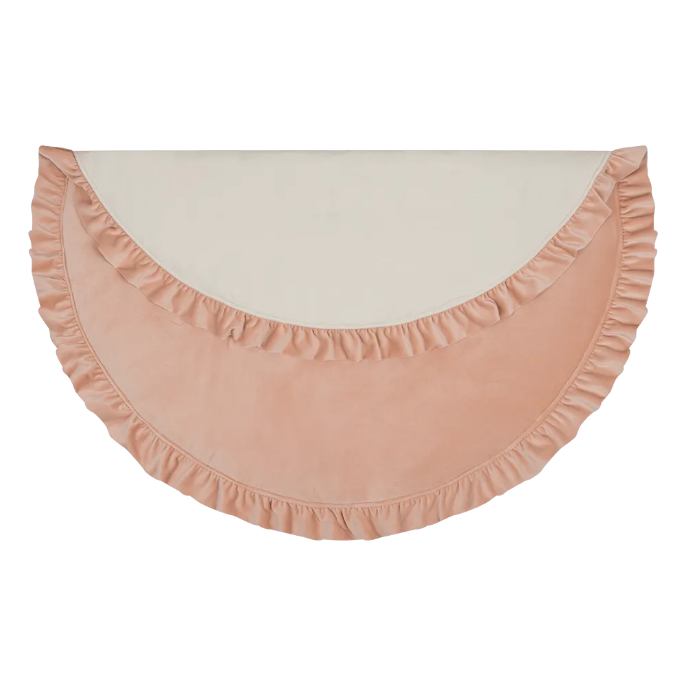 Soft Velvet Mat With Frill - Apricot