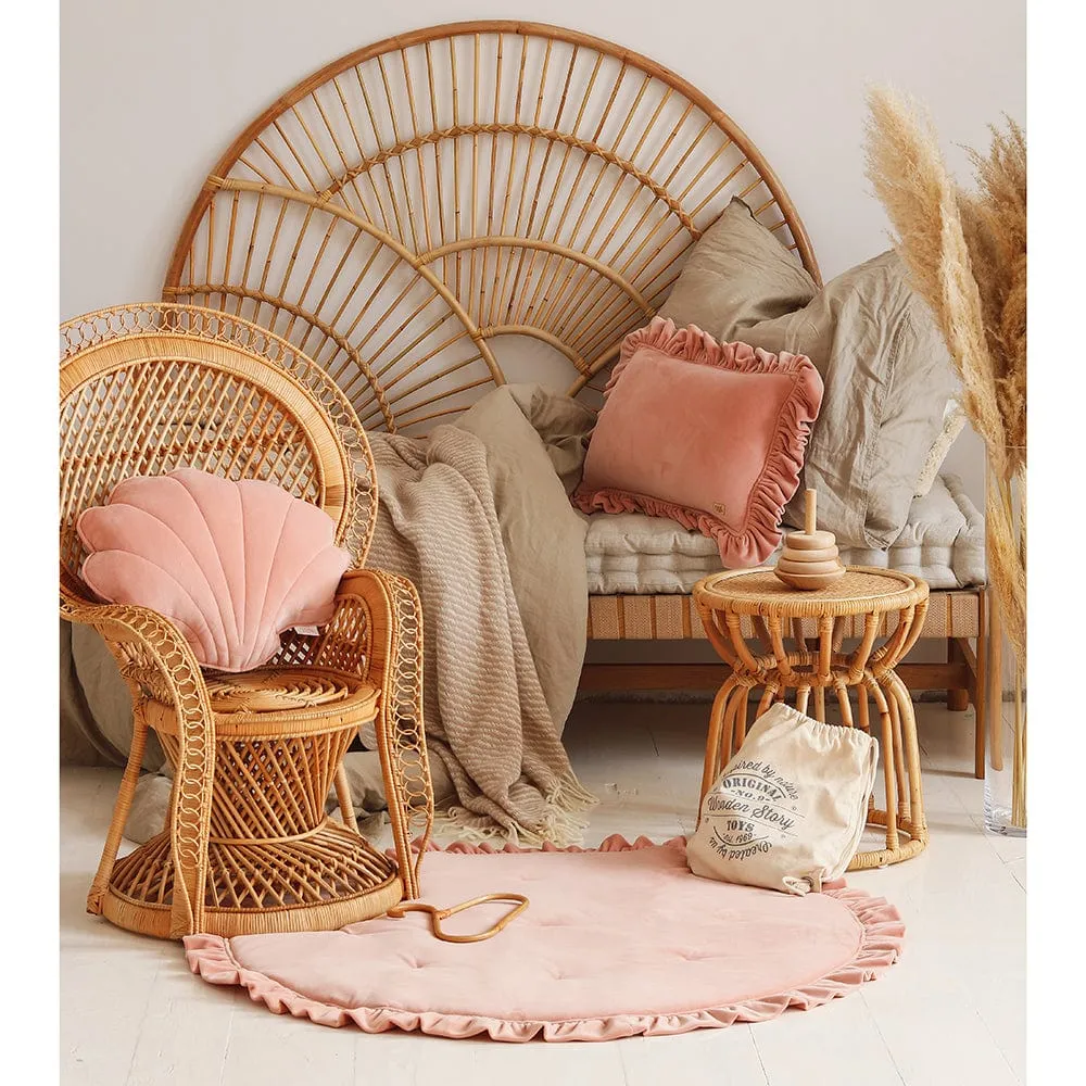 Soft Velvet Mat With Frill - Apricot