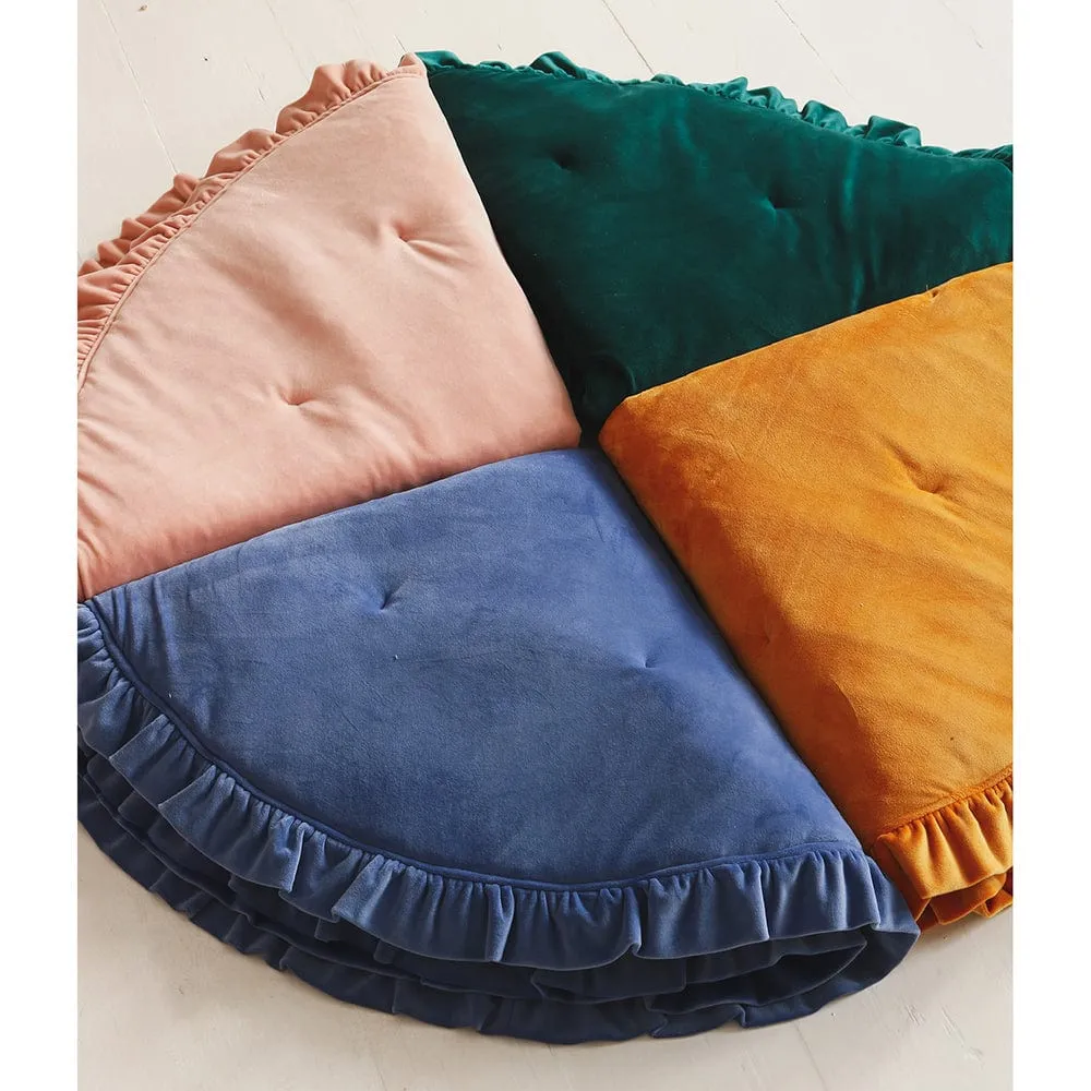 Soft Velvet Mat With Frill - Mustard