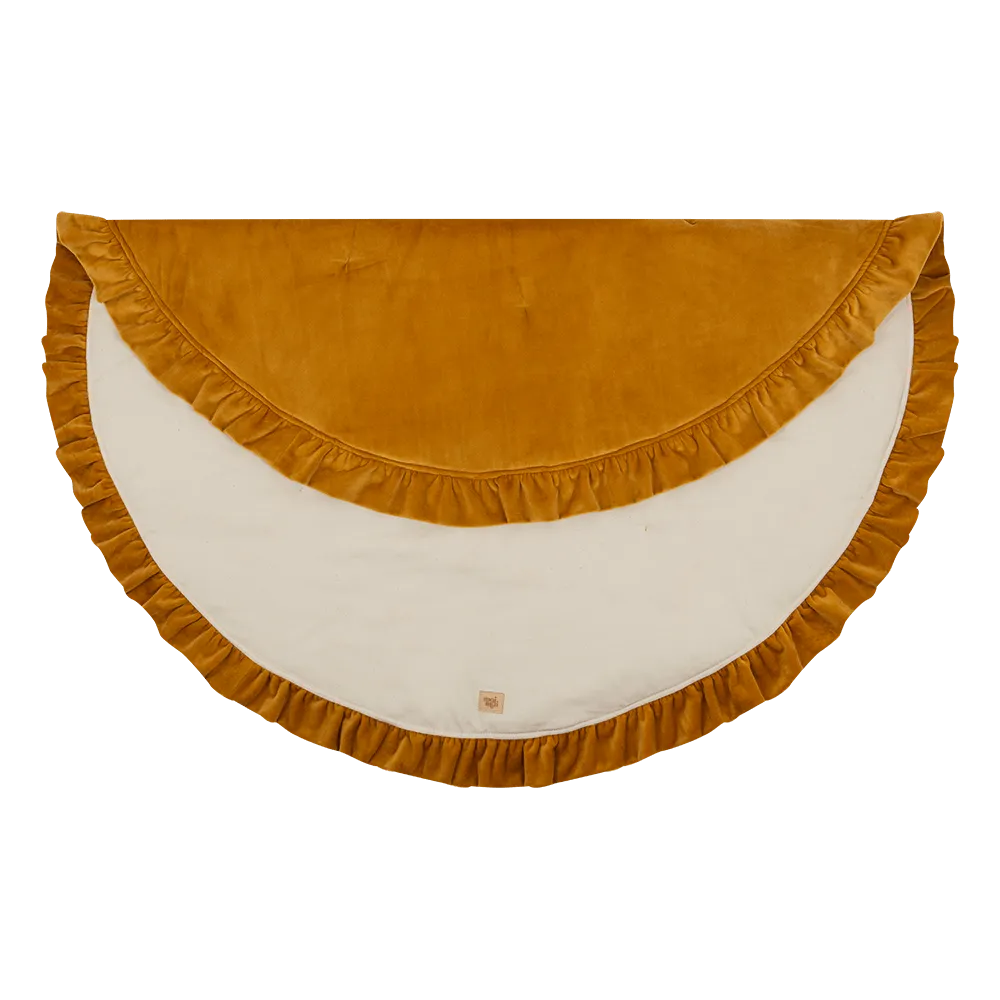 Soft Velvet Mat With Frill - Mustard