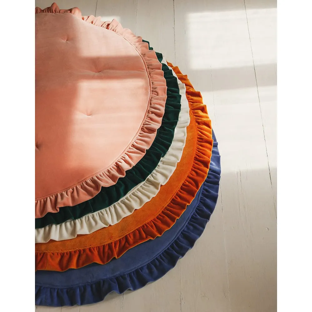 Soft Velvet Mat With Frill - Mustard