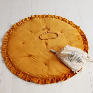 Soft Velvet Mat With Frill - Mustard