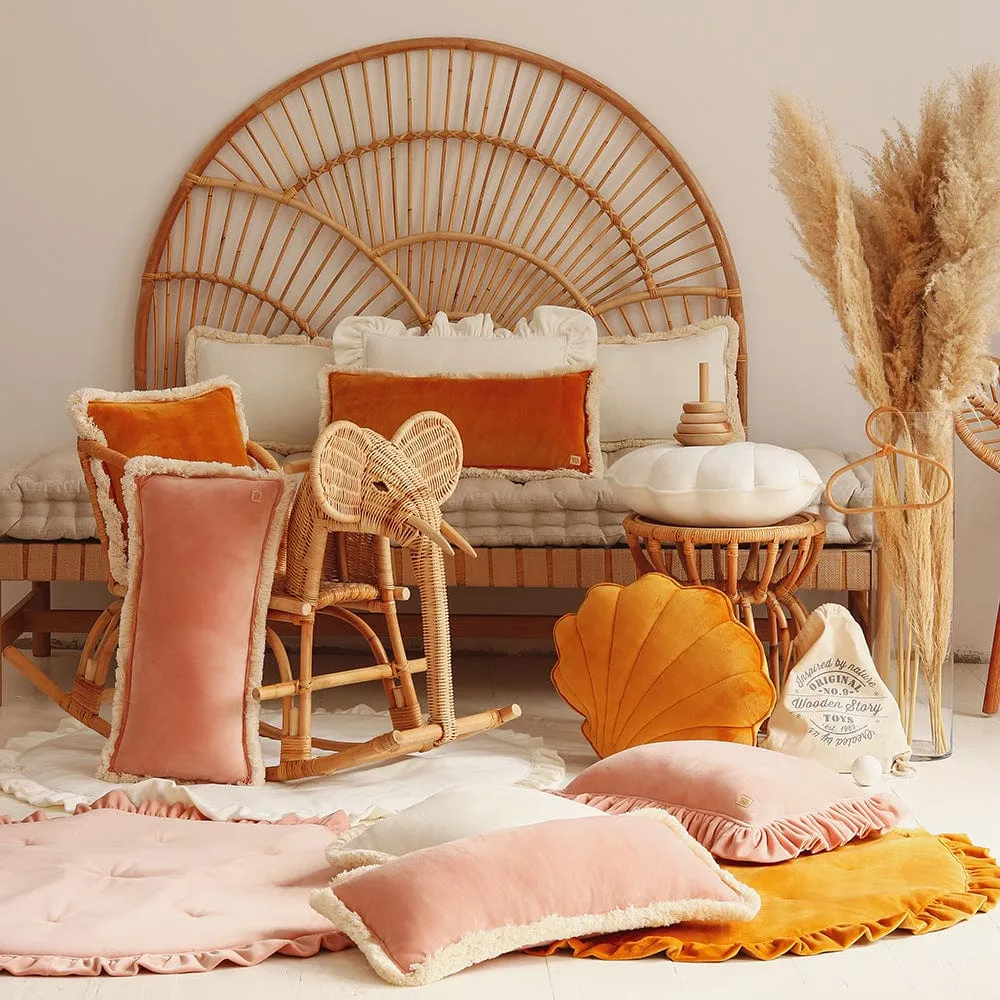 Soft Velvet Mat With Frill - Mustard