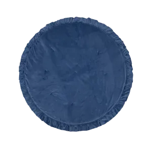 Soft Velvet Mat With Frill - Sapphire