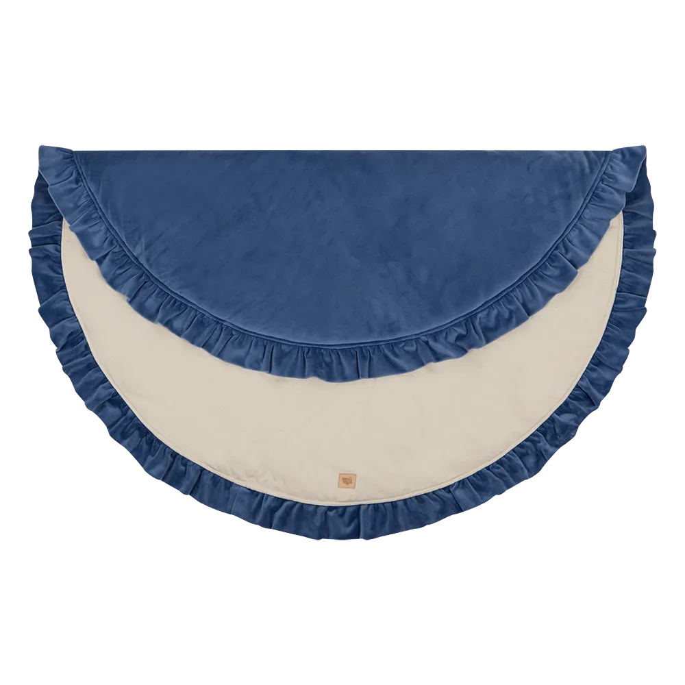 Soft Velvet Mat With Frill - Sapphire