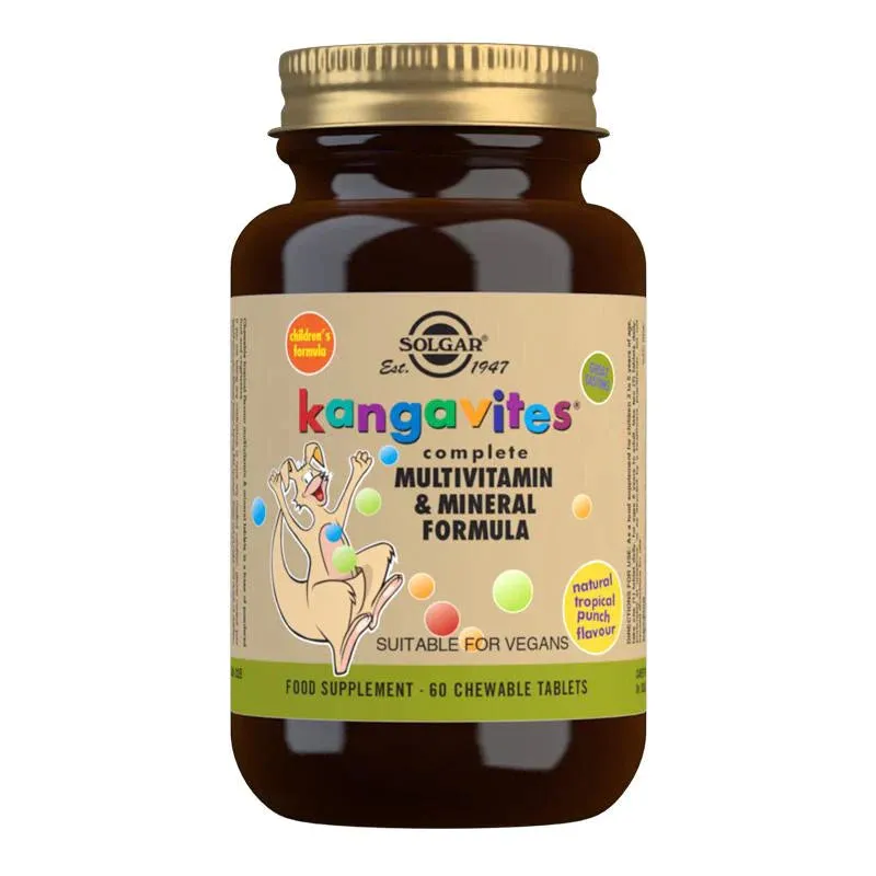 Solgar Kangavites Tropical Punch Complete Multivitamin And Mineral Formula 60 Chewable Tablets
