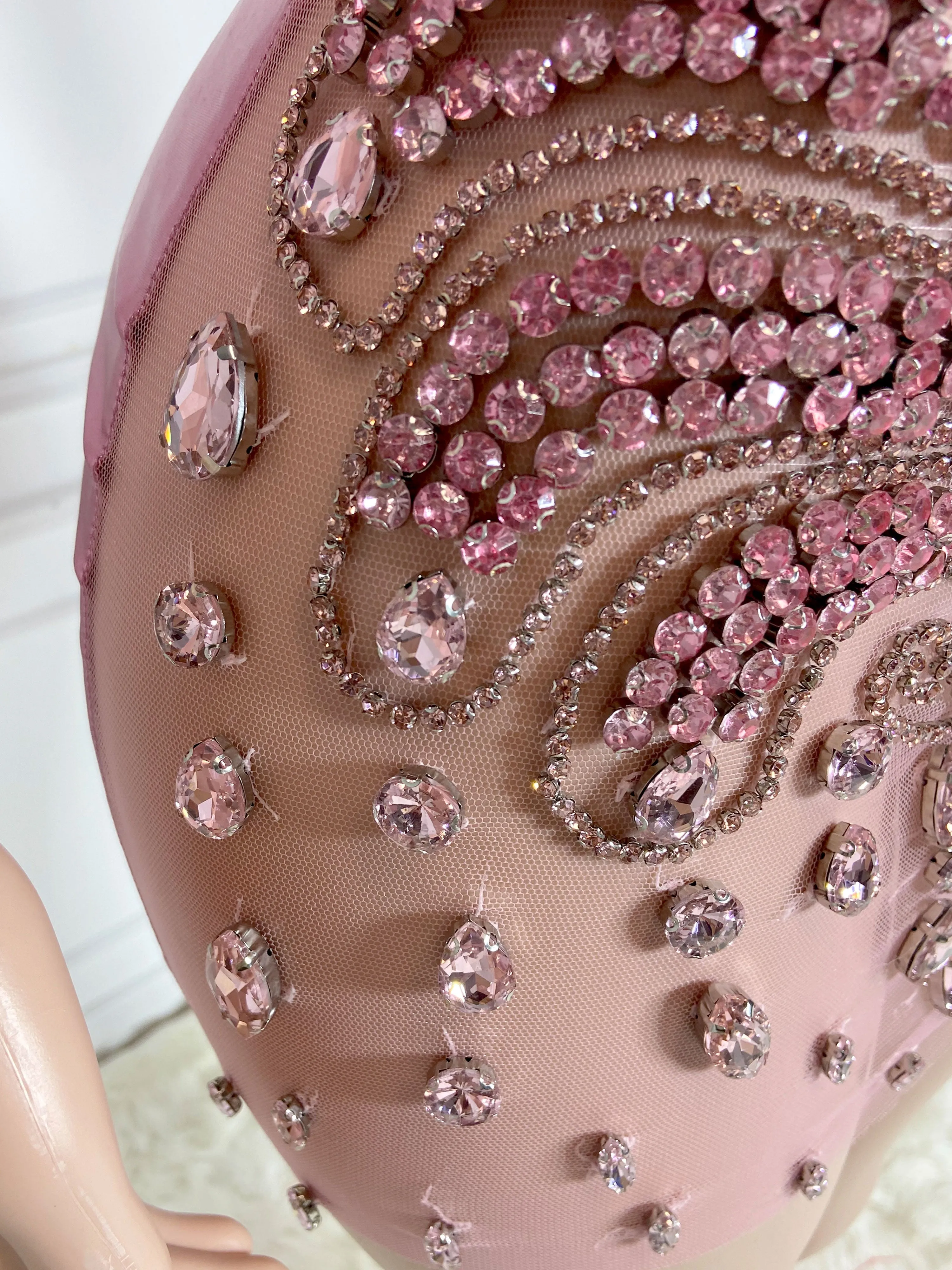 Sparkling Pink V Neck Mini Dress