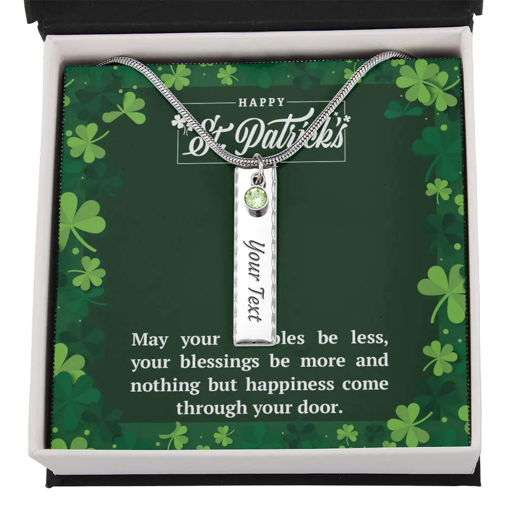 St Pat’s Blessing-Birthstone Necklace