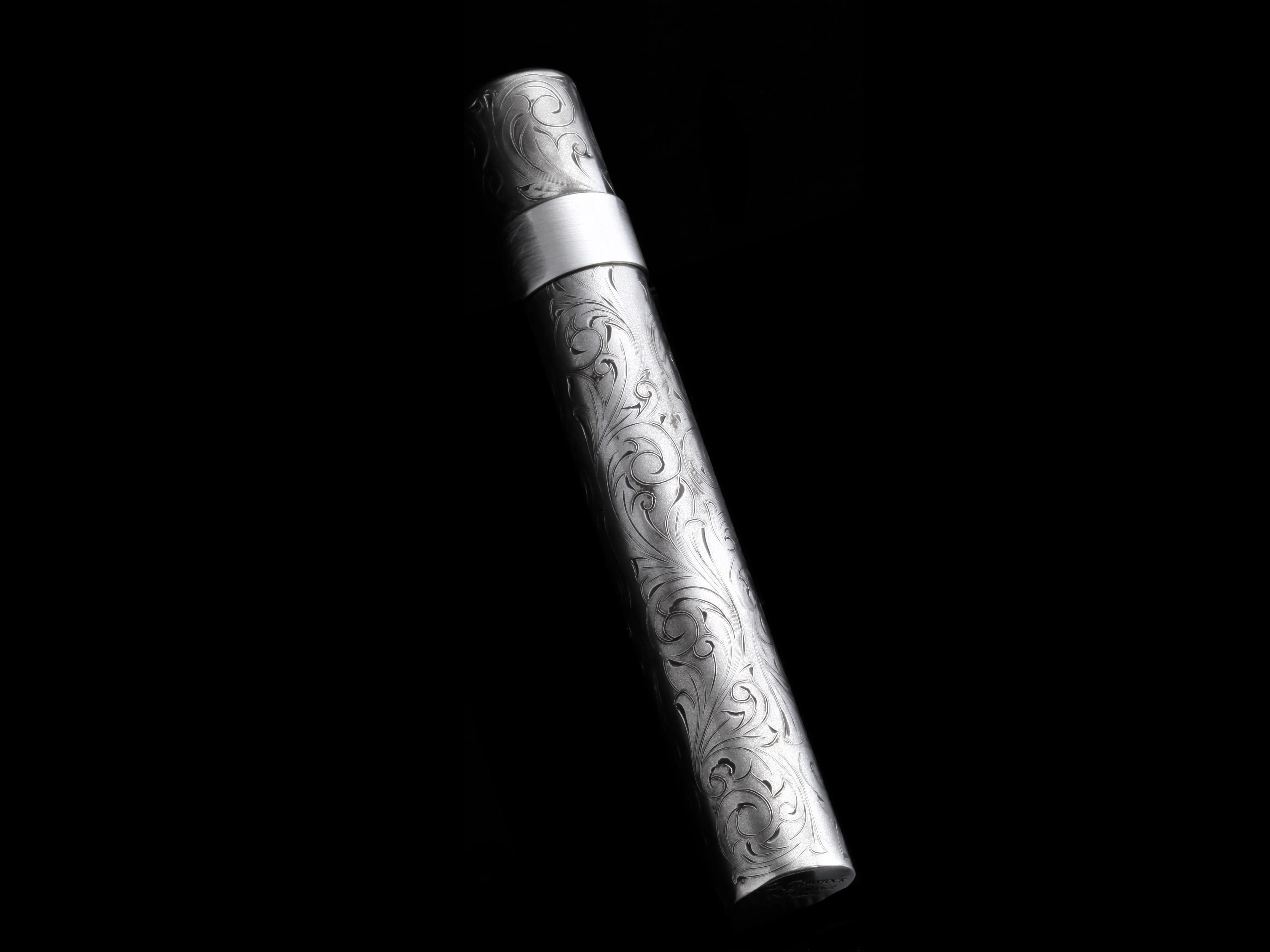 Sterling Silver Finger Carved Cigar Tube
