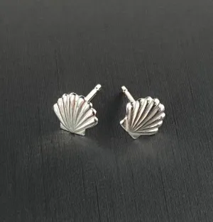 Sterling silver sea shell earring stud, SKU#595-5