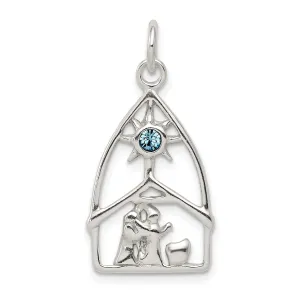 Sterling Silver Swarovski Crystal Nativity Charm Pendant