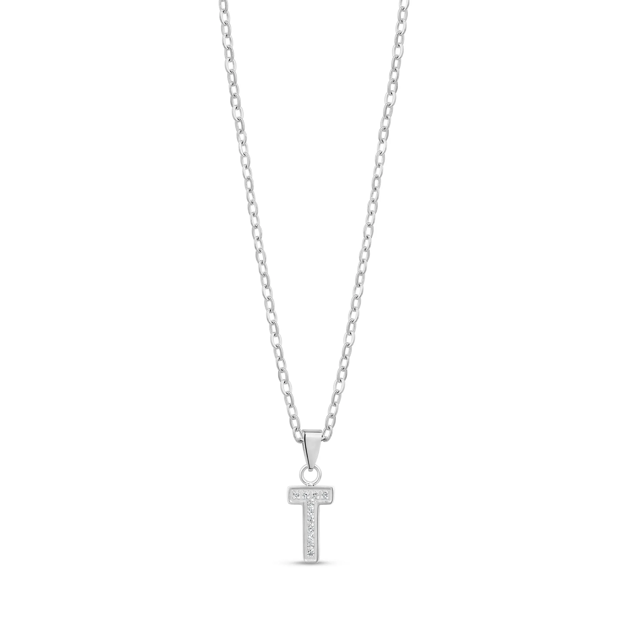 Stone-Set Initial Pendant