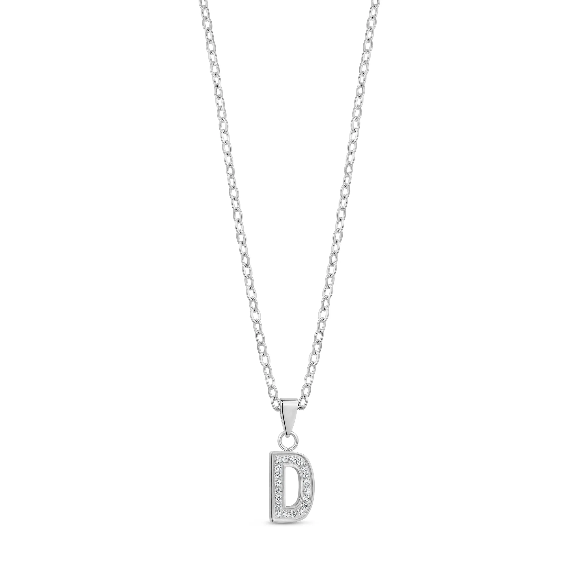 Stone-Set Initial Pendant
