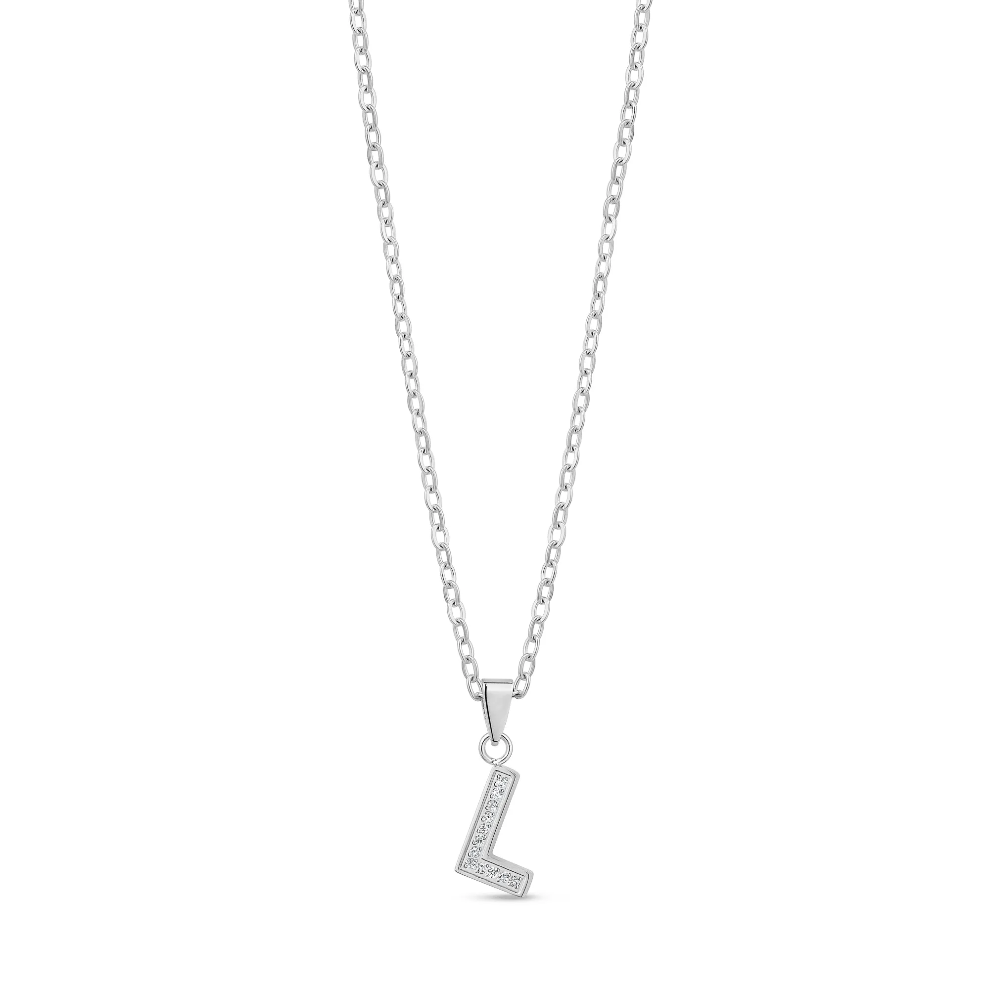Stone-Set Initial Pendant