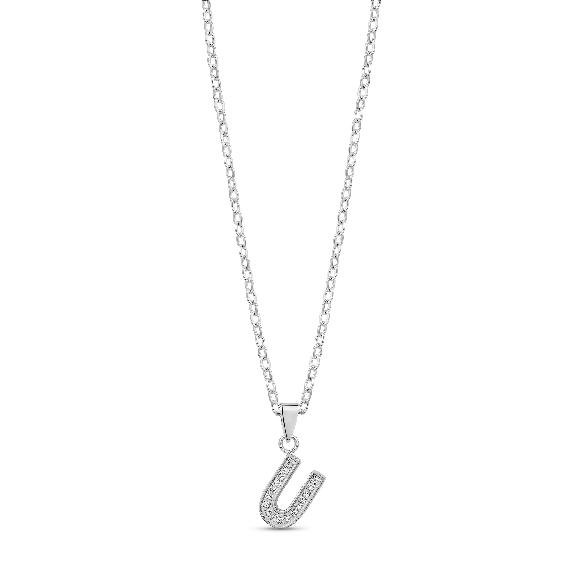 Stone-Set Initial Pendant