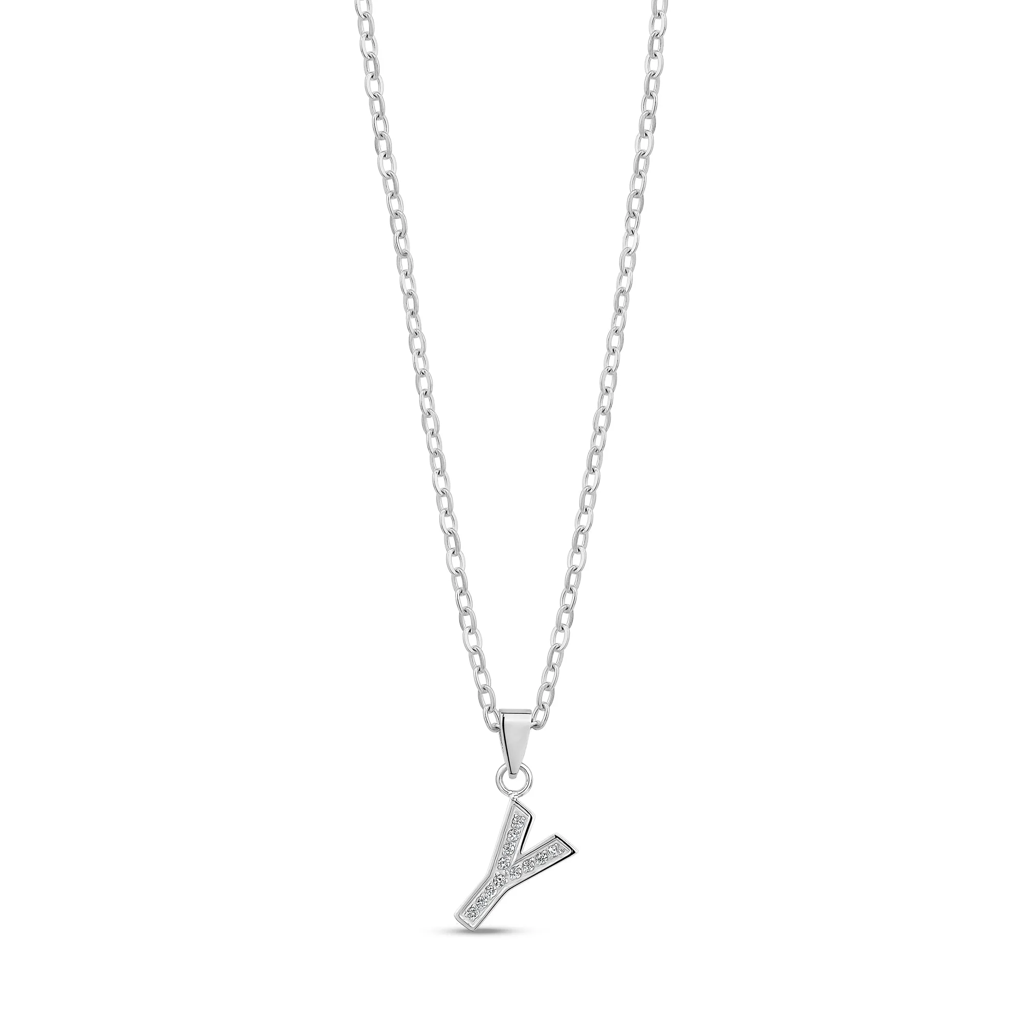 Stone-Set Initial Pendant