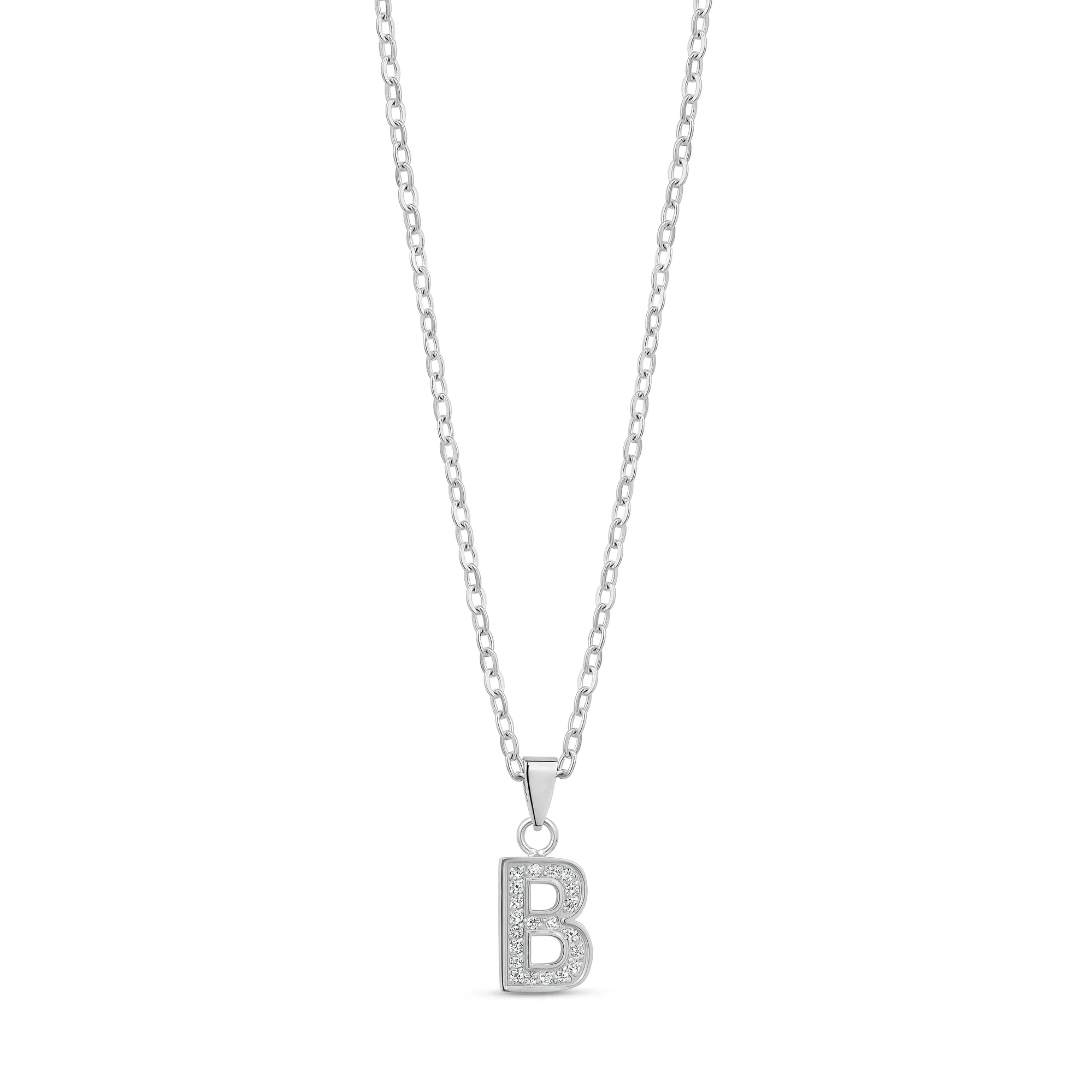 Stone-Set Initial Pendant