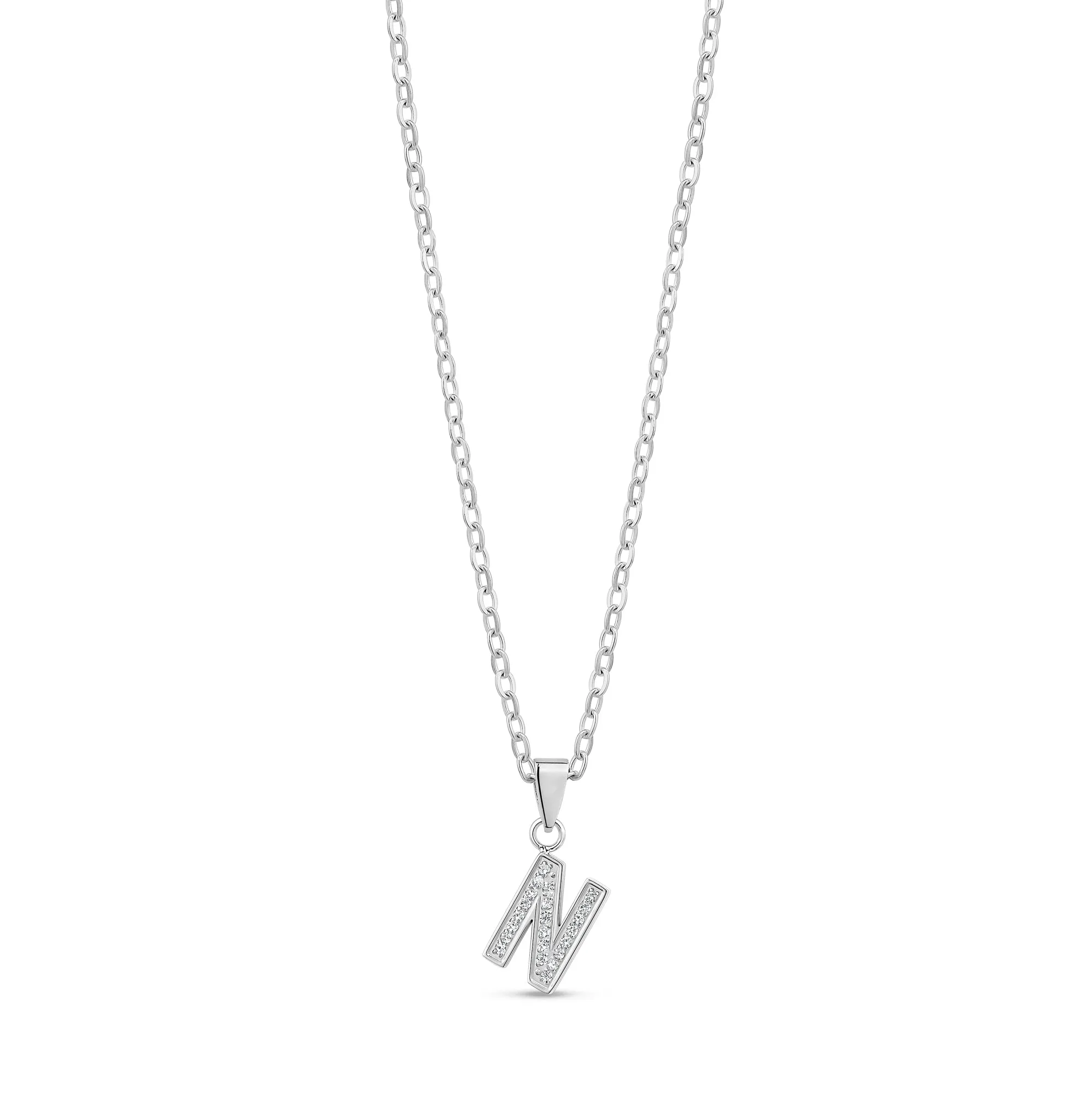 Stone-Set Initial Pendant