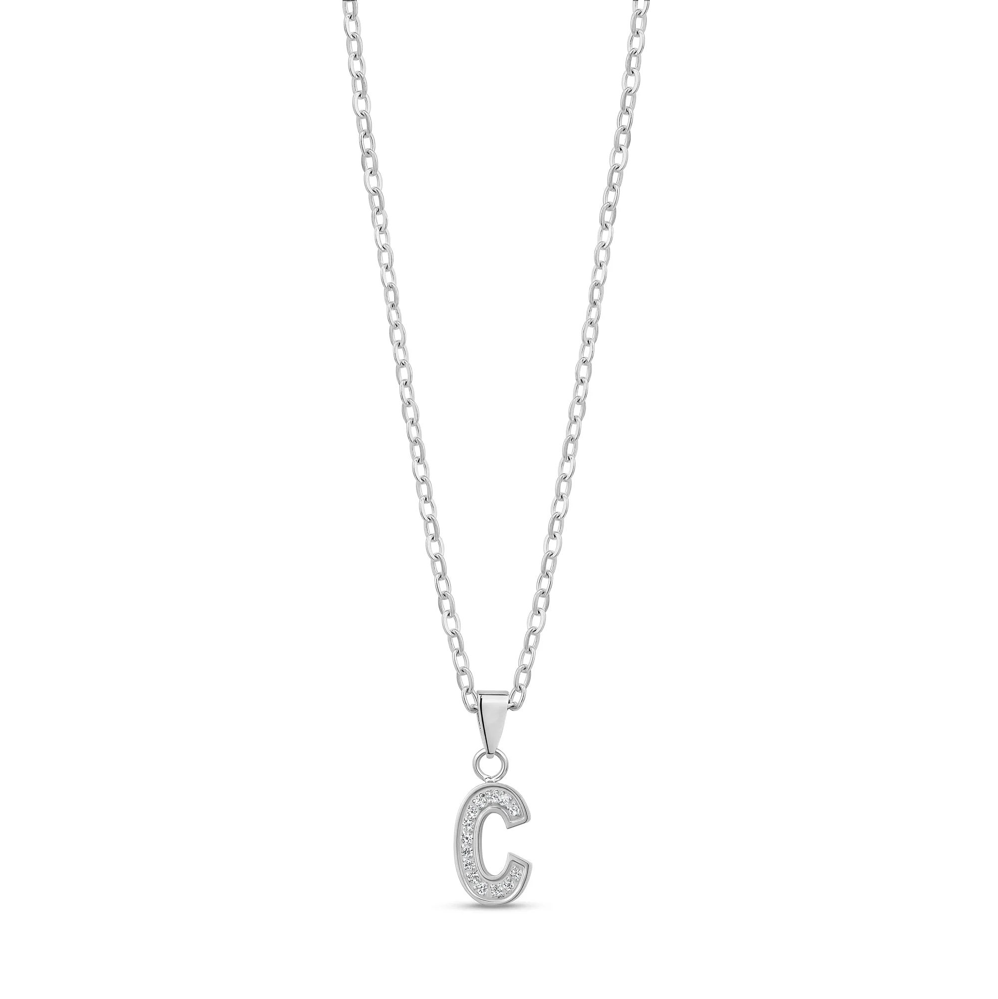 Stone-Set Initial Pendant