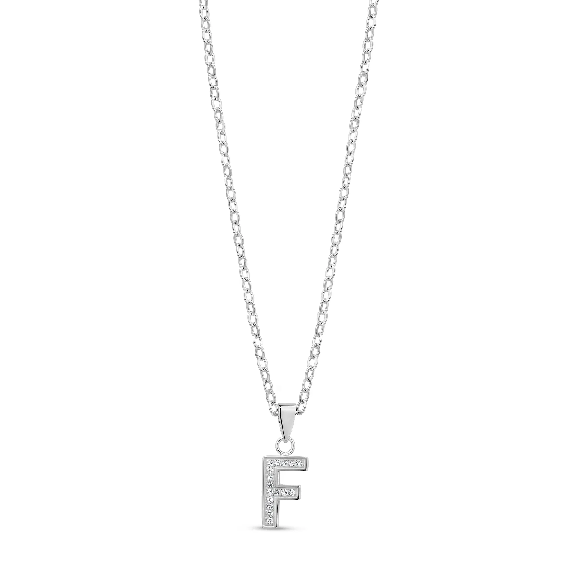 Stone-Set Initial Pendant