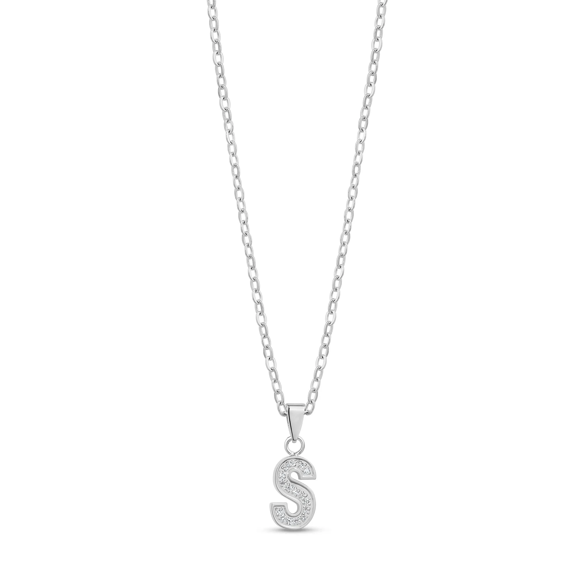 Stone-Set Initial Pendant