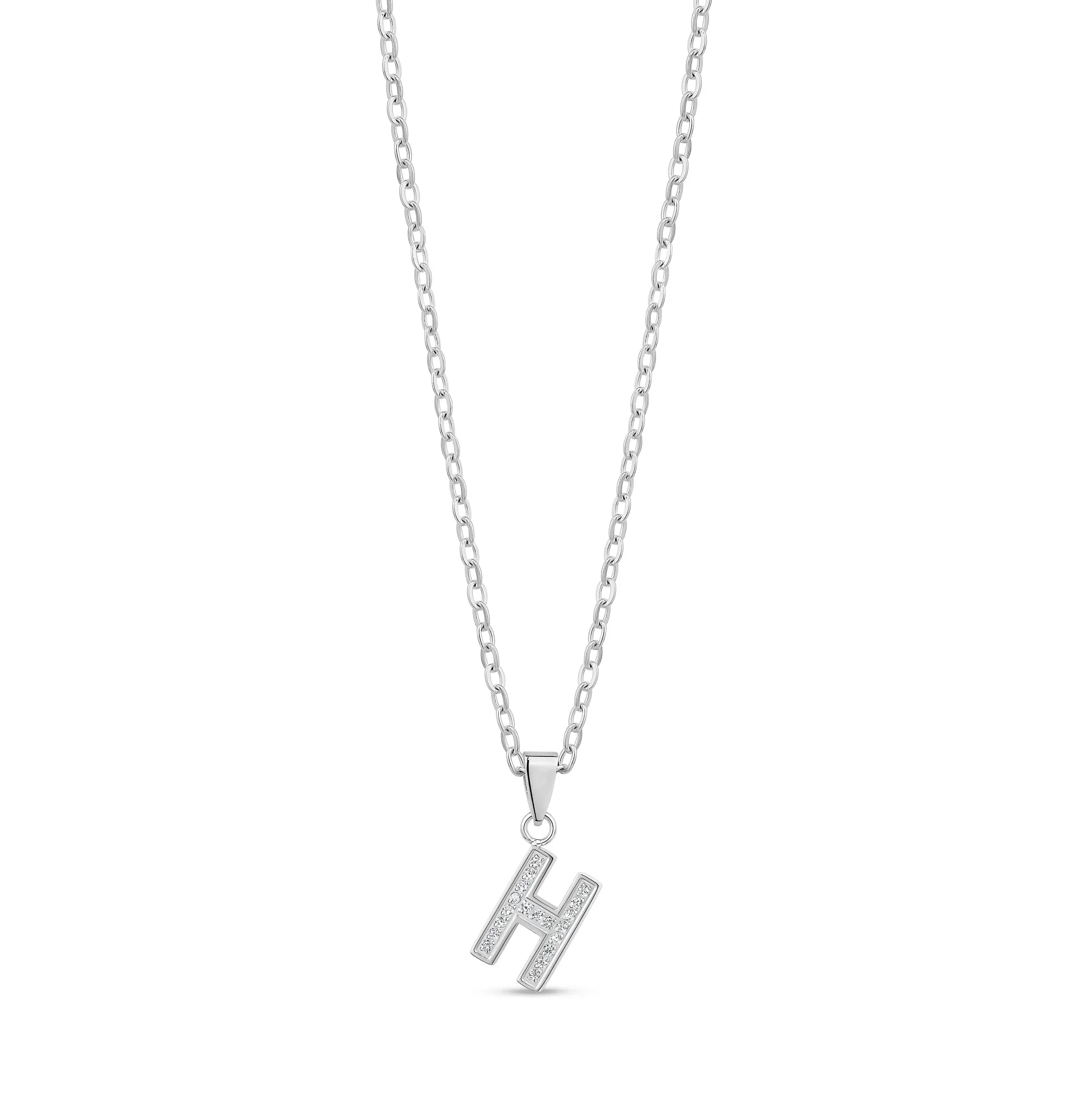 Stone-Set Initial Pendant