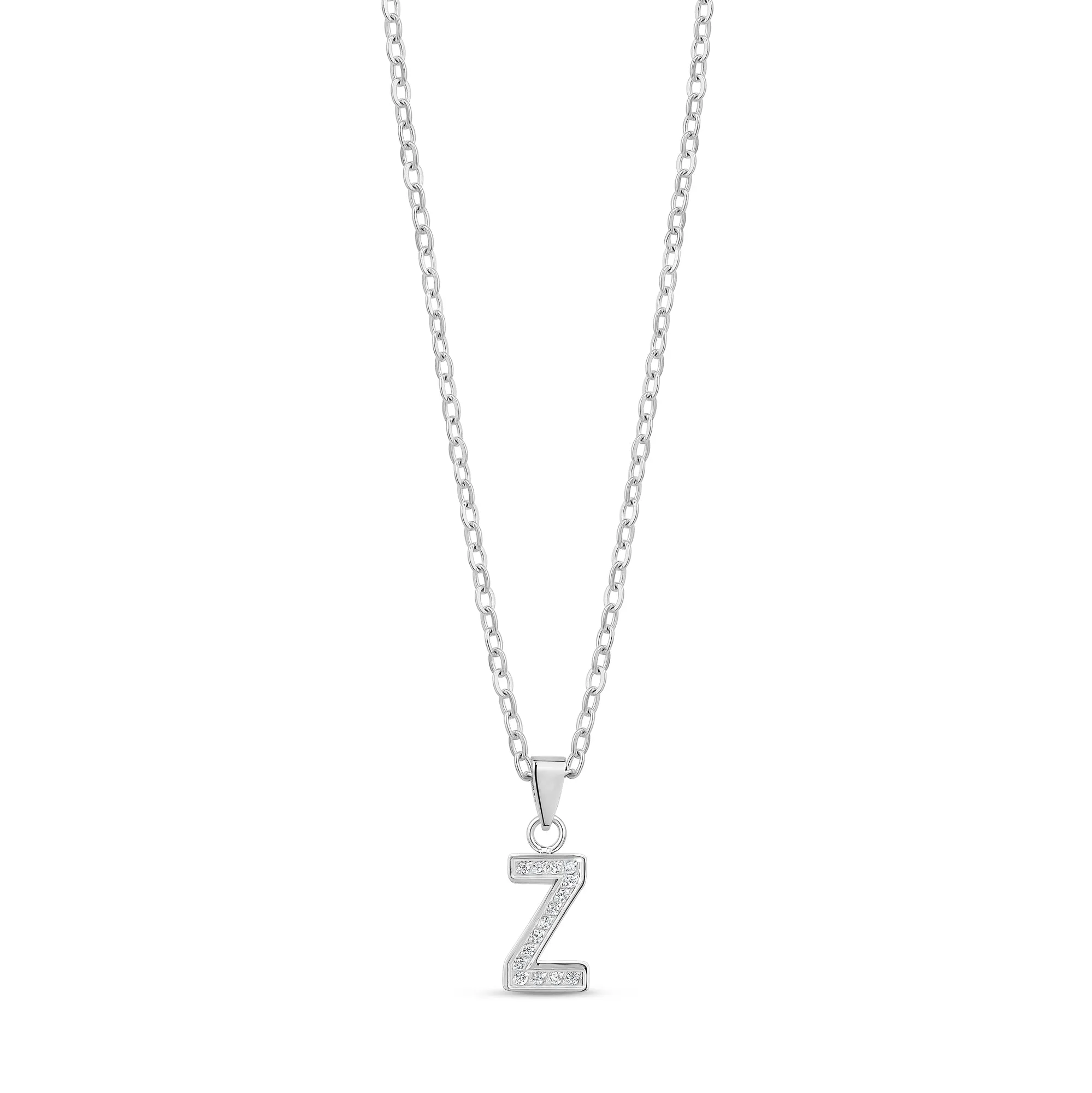 Stone-Set Initial Pendant