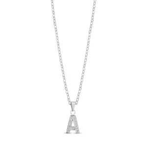 Stone-Set Initial Pendant