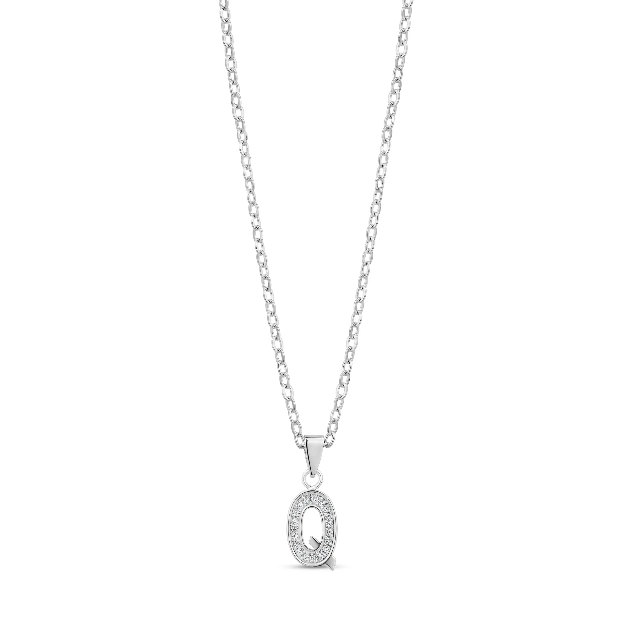 Stone-Set Initial Pendant