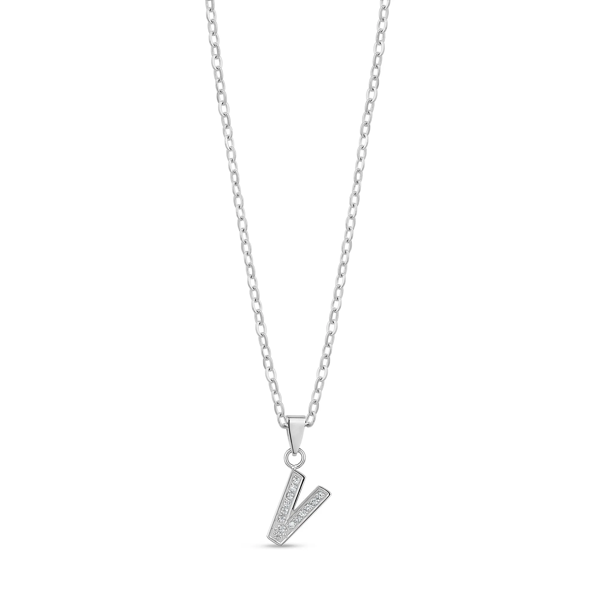 Stone-Set Initial Pendant